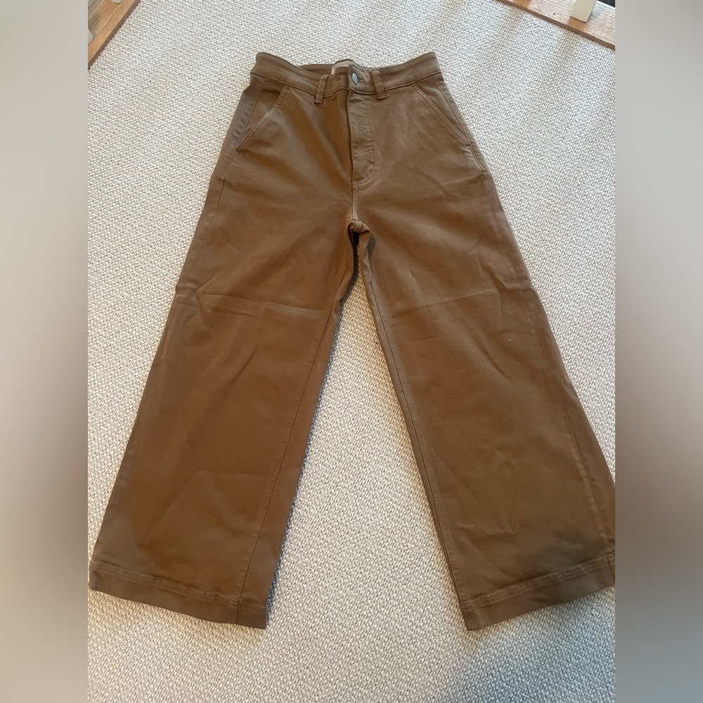 Everlane Dark khaki wide leg cropped  jeans NWOT